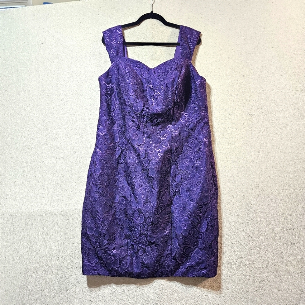 Windsor Purple Lace Midi Dress